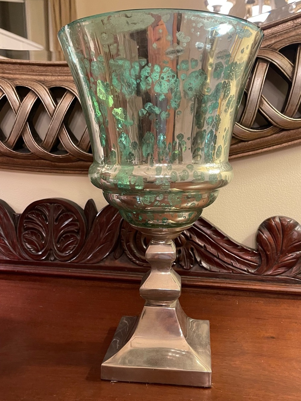Mercury glass vessel or home accent
